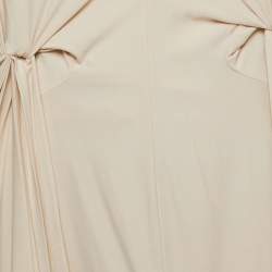 Pre Owned Diane Von Furstenberg Cream Jersey Draped Milton Mini Dress XS