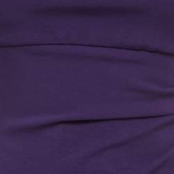Pre Owned Diane Von Furstenberg Purple Knit Draped Sleeveless Mini Dress S