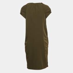 Pre Owned Diane Von Furstenberg Olive Green Stretch Knit Luisa Mini Dress S