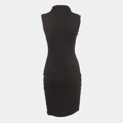 Diane Von Furstenberg Black Knit Sleeveless Turtle Neck Mini Dress S