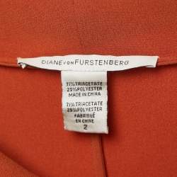 Pre Owned Diane Von Furstenberg Brown Crepe Cowl Neck Short Dress S