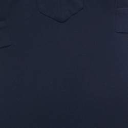 Pre Owned Diane Von Furstenberg Navy Blue Knit V-Neck Dress S