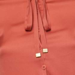 Diane Von Furstenberg Pink Silk Button Front Blouse S