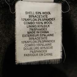 Pre Owned Diane Von Furstenberg Black Wool Blend Draped Sleeveless Short Dress XS