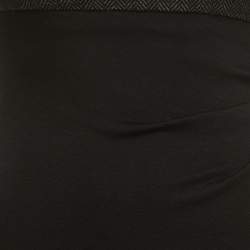 Pre Owned Diane Von Furstenberg Black Wool Blend Draped Sleeveless Short Dress XS