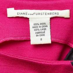 Pre Owned Diane Von Furstenberg Purple Wool Sleeveless Mini Dress S