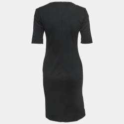 Pre Owned Diane Von Furstenberg Black Knit V-Neck Dress S