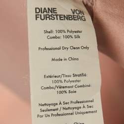 Pre Owned Diane Von Furstenberg Blush Pink Silk Belted Wrap Dress S
