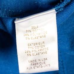 Pre Owned Diane Von Furstenberg Blue Cotton Knit Courgarette Skirt L