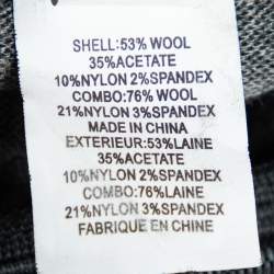 Diane Von Furstenberg Grey Patterned Wool Blend Martey Midi Skirt XL