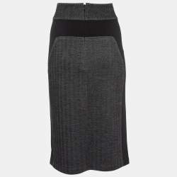 Diane Von Furstenberg Grey Patterned Wool Blend Martey Midi Skirt XL