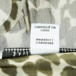 Pre Owned Diane Von Furstenberg Green Print Silk Button Front Relaxed Fit Blouse M