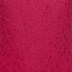 Pre Owned Diane Von Furstenburg Pink Floral Lace Sleeveless Mini Dress M