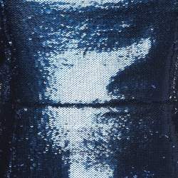 Pre Owned Diane Von Furstenberg Blue Sequined Midi Dress S