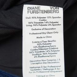 Pre Owned Diane Von Furstenberg Blue Sequined Midi Dress S