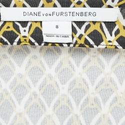 Pre Owned Diane Von Furstenberg Multicolor Jersey Wrap Dress M