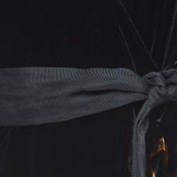 Pre Owned Diane Von Furstenberg Multicolor Velvet Printed Wrap Dress M