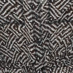 Pre Owned Diane Von Furstenberg Brown Printed Georgette Midi Dress M