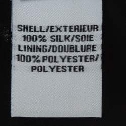 Pre Owned Diane Von Furstenberg Black Silk Ruffle Detail Top M