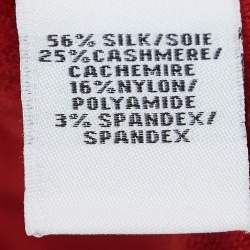 Pre Owned Diane Von Furstenberg Red Silk Blend Knit Ballerina Wrap Sweater M