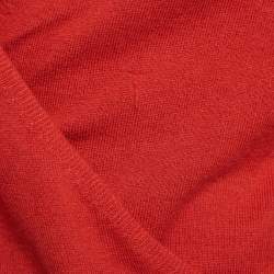 Pre Owned Diane Von Furstenberg Red Silk Blend Knit Ballerina Wrap Sweater M