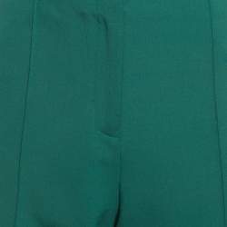 Pre Owned Diane Von Furstenberg Green Wool Straight Leg Trousers M