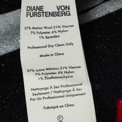 Pre Owned Diane Von Furstenberg Multicolor Stripe Wool Blend Shimmer Detail Wrap Dress XS