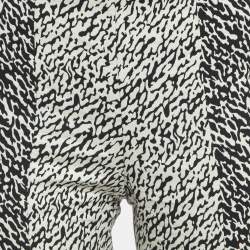 Diane Von Furstenberg Black/White Abstract Print Cotton Blend Skinny Pants S