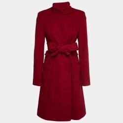 Diane von Furstenberg Red Felted Wool Sabrina Coat M