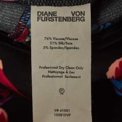 Diane Von Furstenberg Multicolor Floral Print Crepe Pleated Trousers M