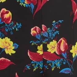 Diane Von Furstenberg Multicolor Floral Print Crepe Pleated Trousers M