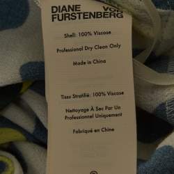 Diane Von Furstenberg Green Leopard Print Crepe Midi Wrap Dress M