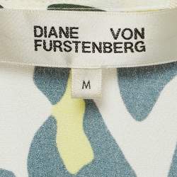 Diane Von Furstenberg Green Leopard Print Crepe Midi Wrap Dress M