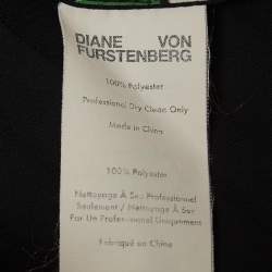 Pre Owned Diane von Furstenberg Green/Black Floral Printed Crepe Silvie Blouse S