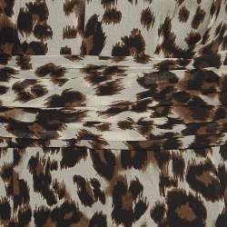 Diane Von Furstenberg Brown Leopard Print Silk Flared Mini Dress S