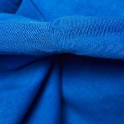 Pre Owned Diane Von Furstenberg Blue Linen Blend Sleeveless V-Neck Jumpsuit M