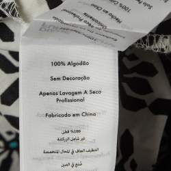 Pre Owned Diane Von Furstenberg White Floral Print Cotton Belted Shirt Dress L