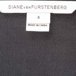 Pre Owned Diane Von Furstenberg Multicolor Floral Print Jersey and Silk Blend Maxi Wrap Dress S