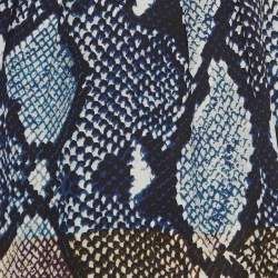 Pre Owned Diane Von Furstenberg Multicolor Snakeskin Print Silk V-Neck Blouse M