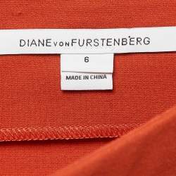 Diane Von Furstenberg Orange Knit Esme Pencil Skirt M