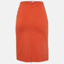 Diane Von Furstenberg Orange Knit Esme Pencil Skirt M