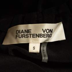 Pre Owned Diane Von Furstenberg Black Silk Tie-Up Detail Top S