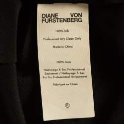Pre Owned Diane Von Furstenberg Black Silk Tie-Up Detail Top S