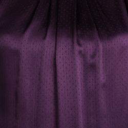 Pre Owned Diane Von Furstenberg Purple Silk Ruffle Detail Lindella Top L