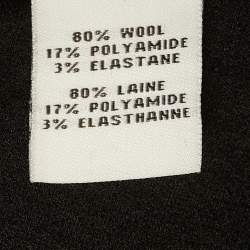 Pre Owned Diane Von Furstenberg Black Wool Pleated Detail Pencil Skirt L