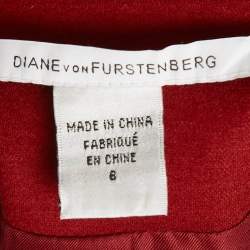 Diane Von Furstenberg Red Wool Single Breasted Blazer M