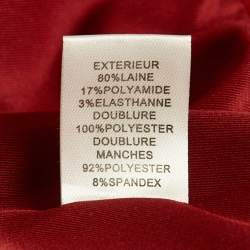 Diane Von Furstenberg Red Wool Single Breasted Blazer M