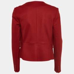 Diane Von Furstenberg Red Wool Single Breasted Blazer M