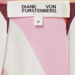 Pre Owned Diane Von Furstenberg Multicolor Striped Silk Maxi Dress M