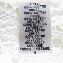 Pre Owned Diane Von Furstenberg White Lace Ruffle Detail Arcelia Dress M